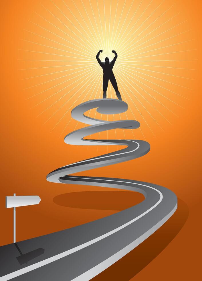 Spiral Up, Road to Success Concept vector