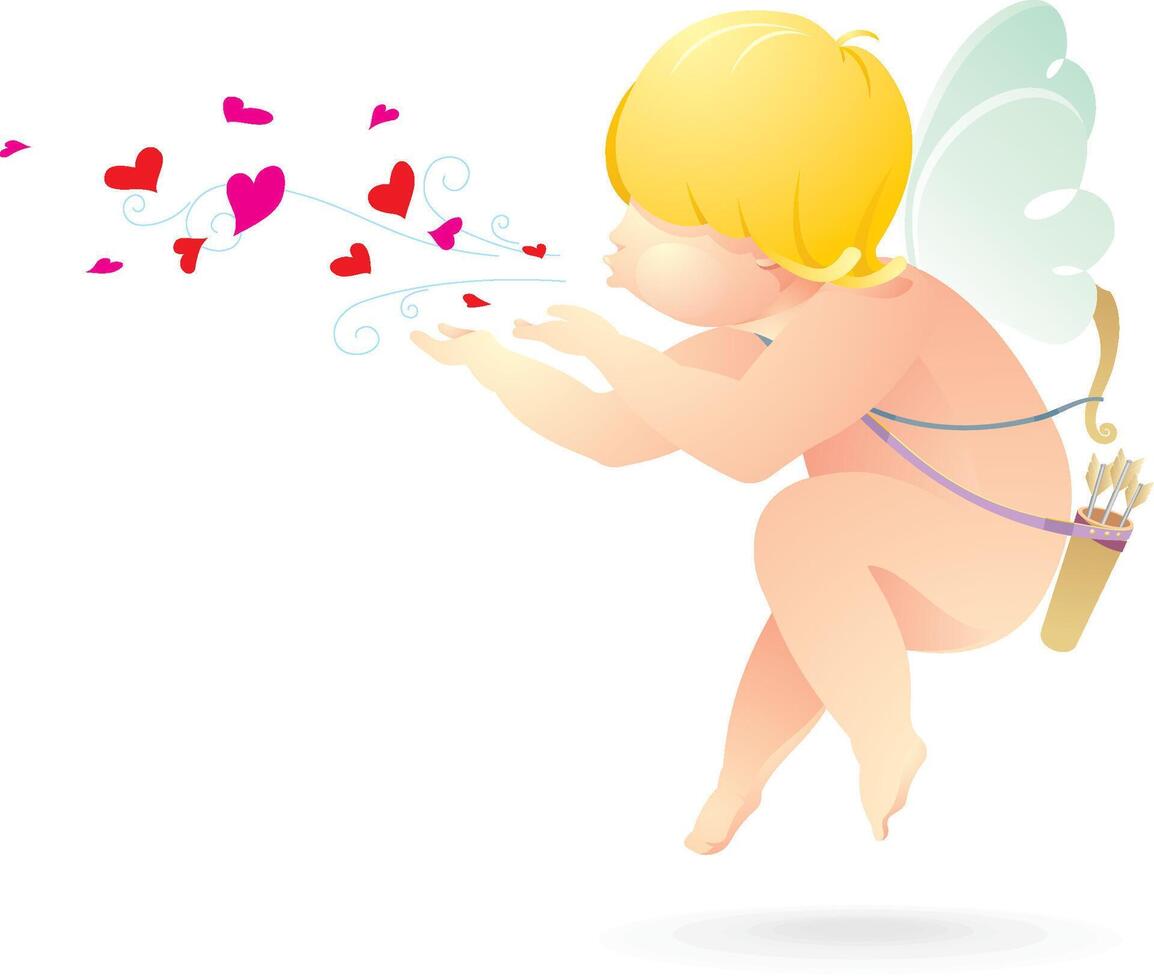 Valentine Cupid Spreading the Love Magic vector