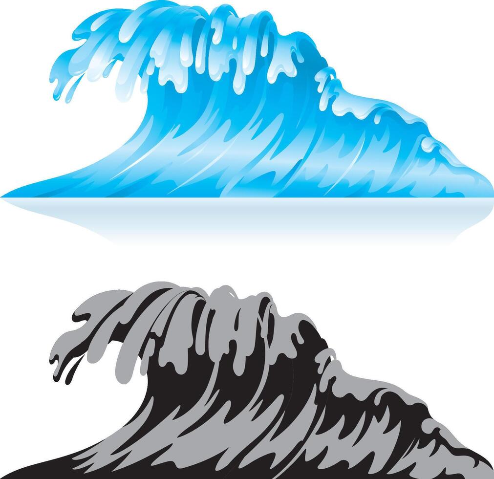 Wave Art, High Tide Seawater vector