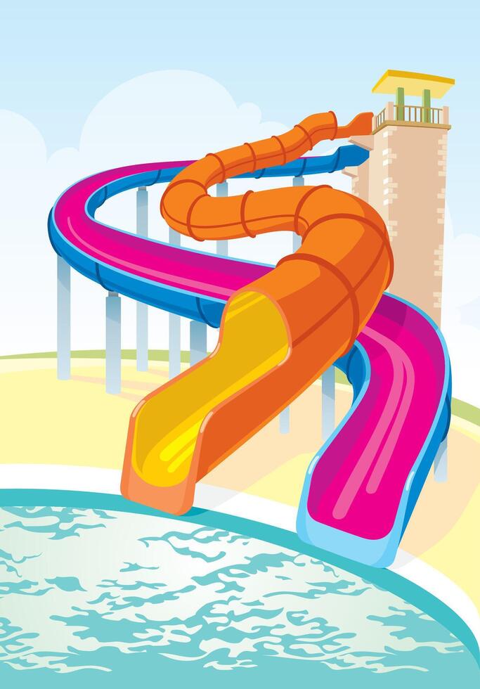 Water Slide, Outdoor Scene vector