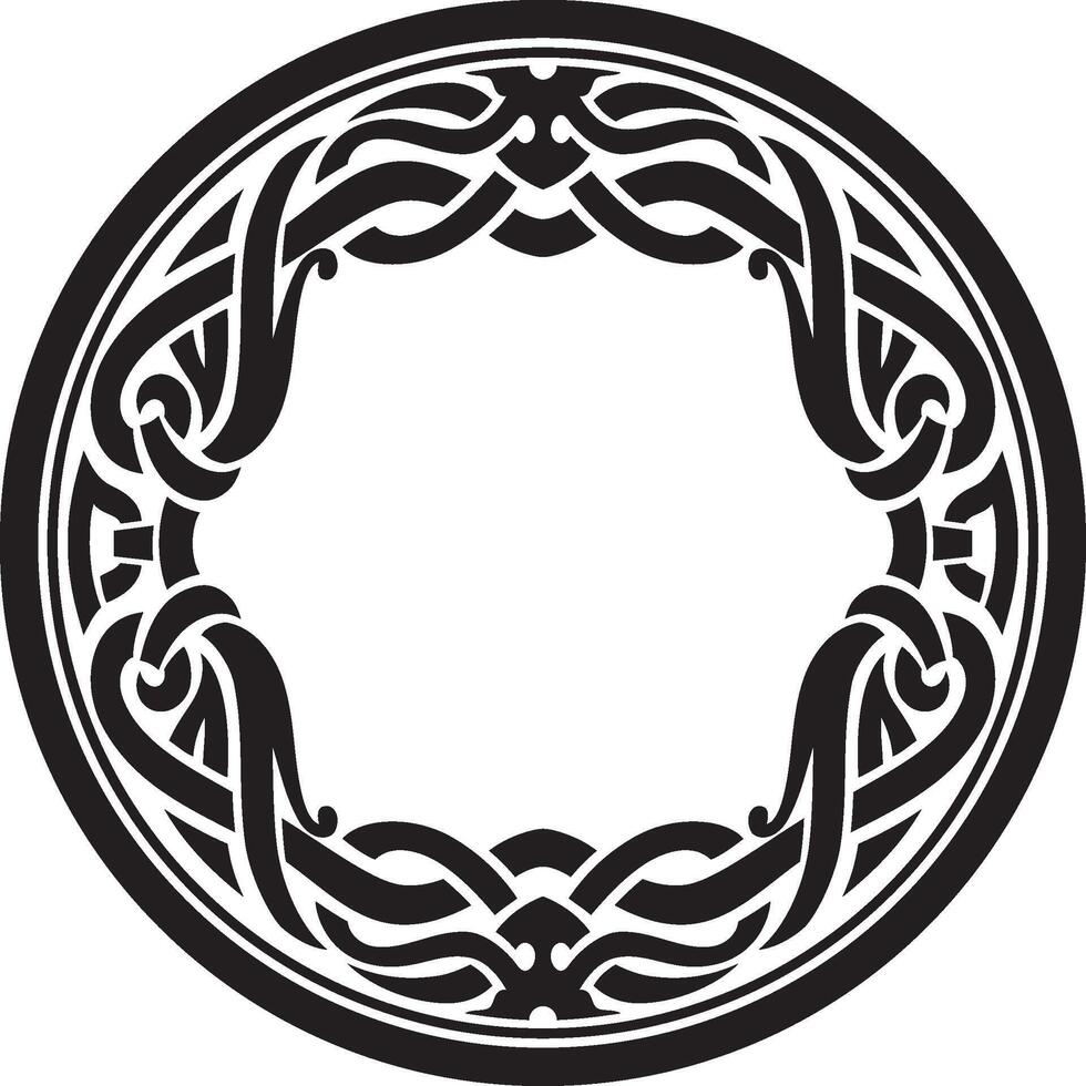 Abstract Pattern Round Border or Frame vector