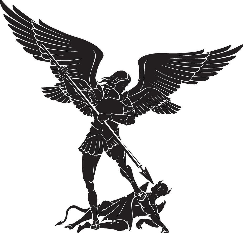 Archangel Michael, Spirituality Silhouette vector