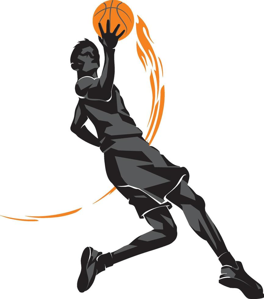 Basketball Mid Air Action Design vector