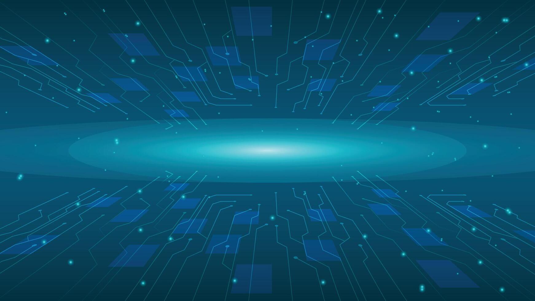 Abstract blue tech background featuring digital circuits and glowing elements perfect for modern themes vector
