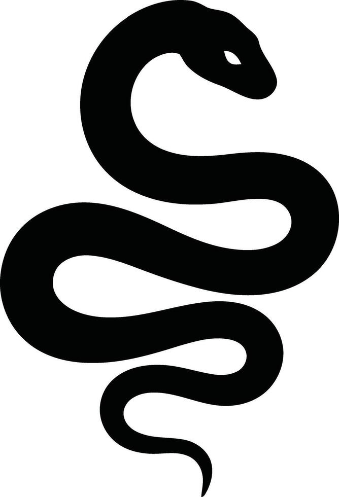 Set of coiled snake silhouettes in various poses illustration black shapes vector