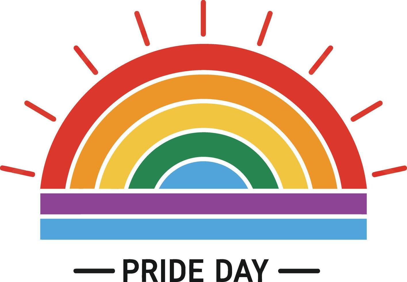 Pride Day Rainbow Flag Icon Illustration Celebrating LGBTQ Community and Diversity with Colorful Stripes and Radiant Design vector
