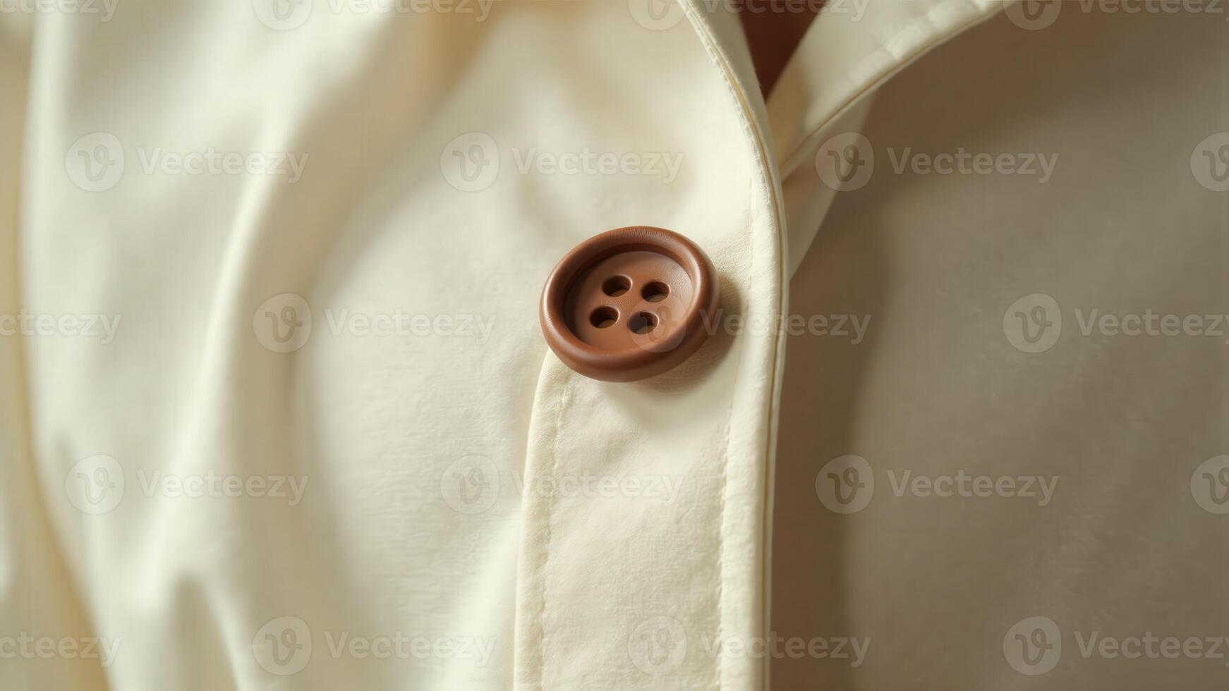 Shirt Button On Cream Fabric, Close-Up photo