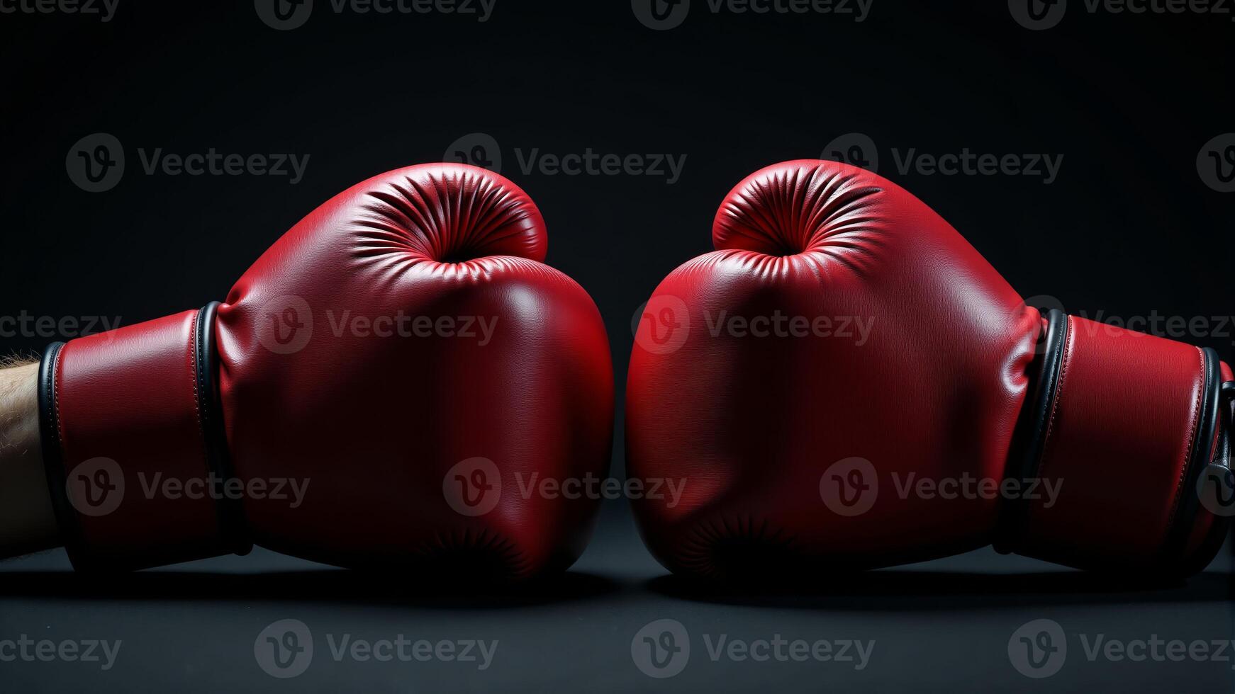 Red Boxing Gloves Facing Each Other photo