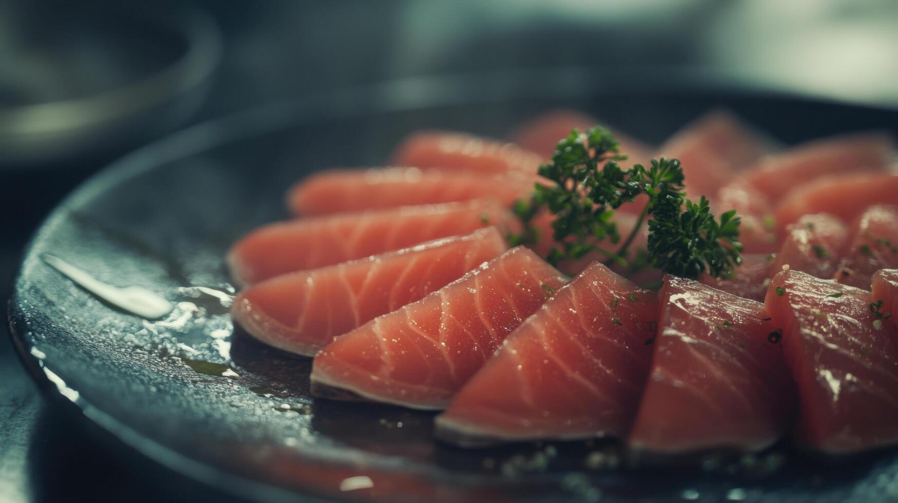 Artistic Display Featuring Lean Tuna Slices photo