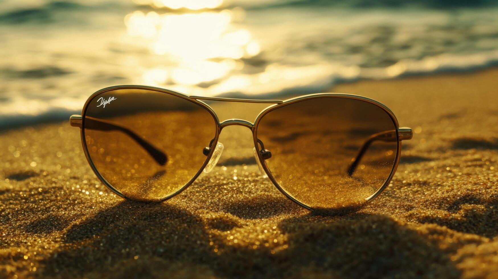 Beach Sand with Vintage Sunglasses photo