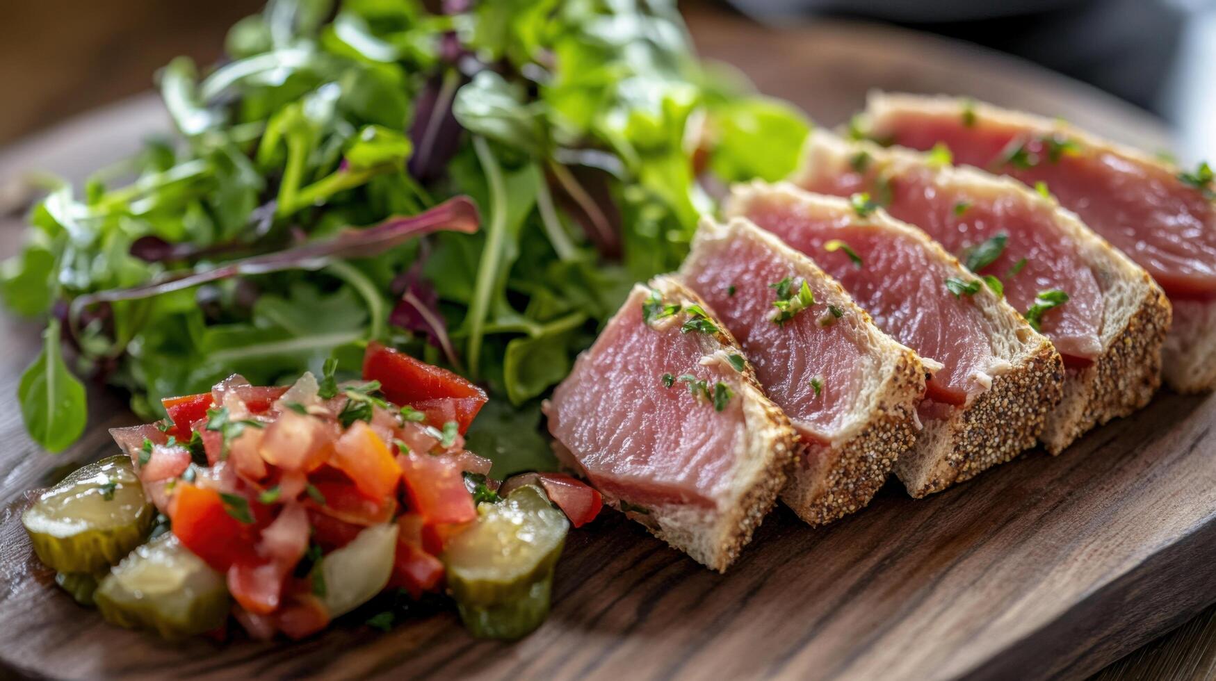 Delicious Array of Gourmet Tuna Sandwiches Arranged photo