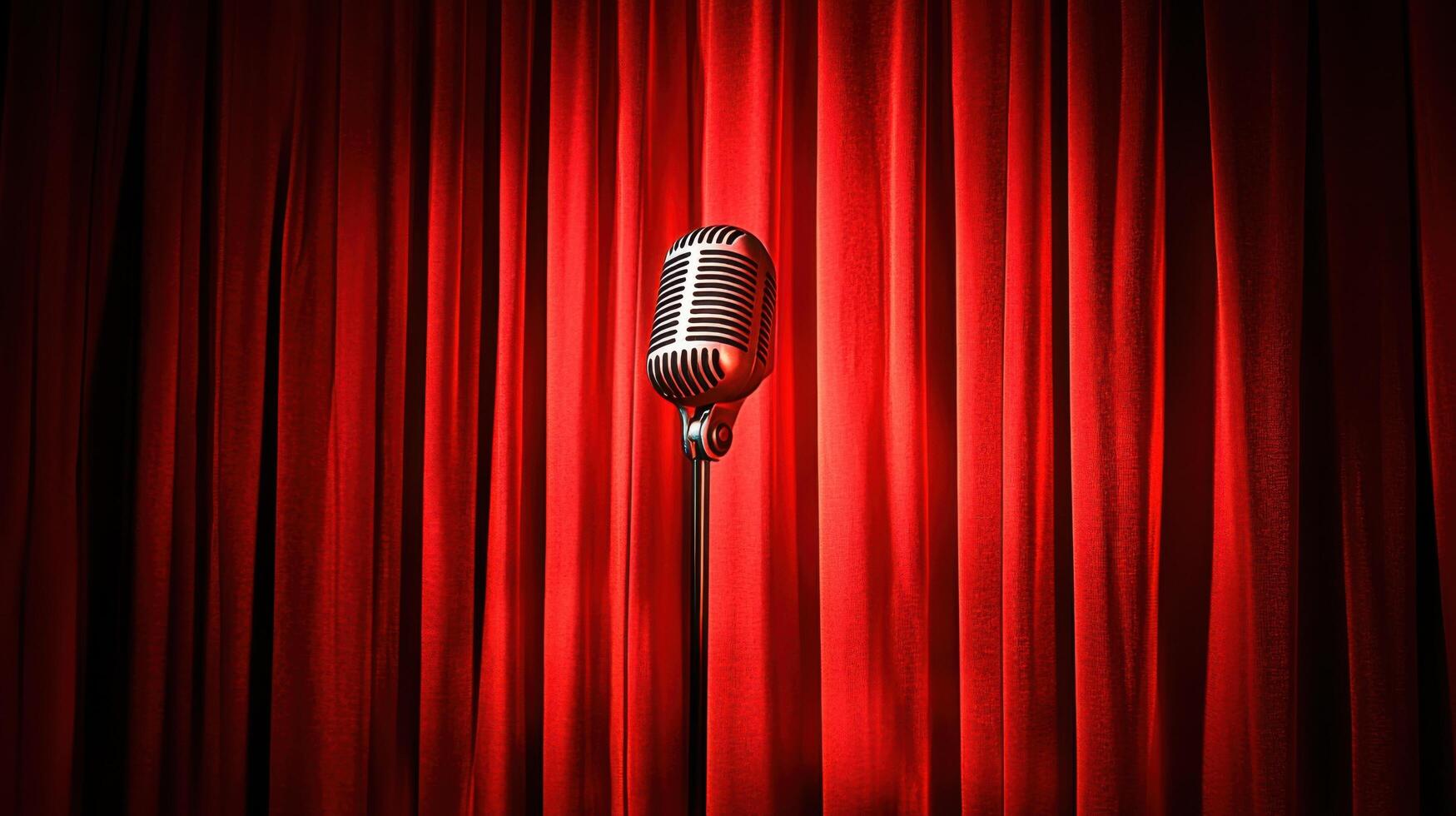 Unoccupied Auditorium with Setup Mic photo