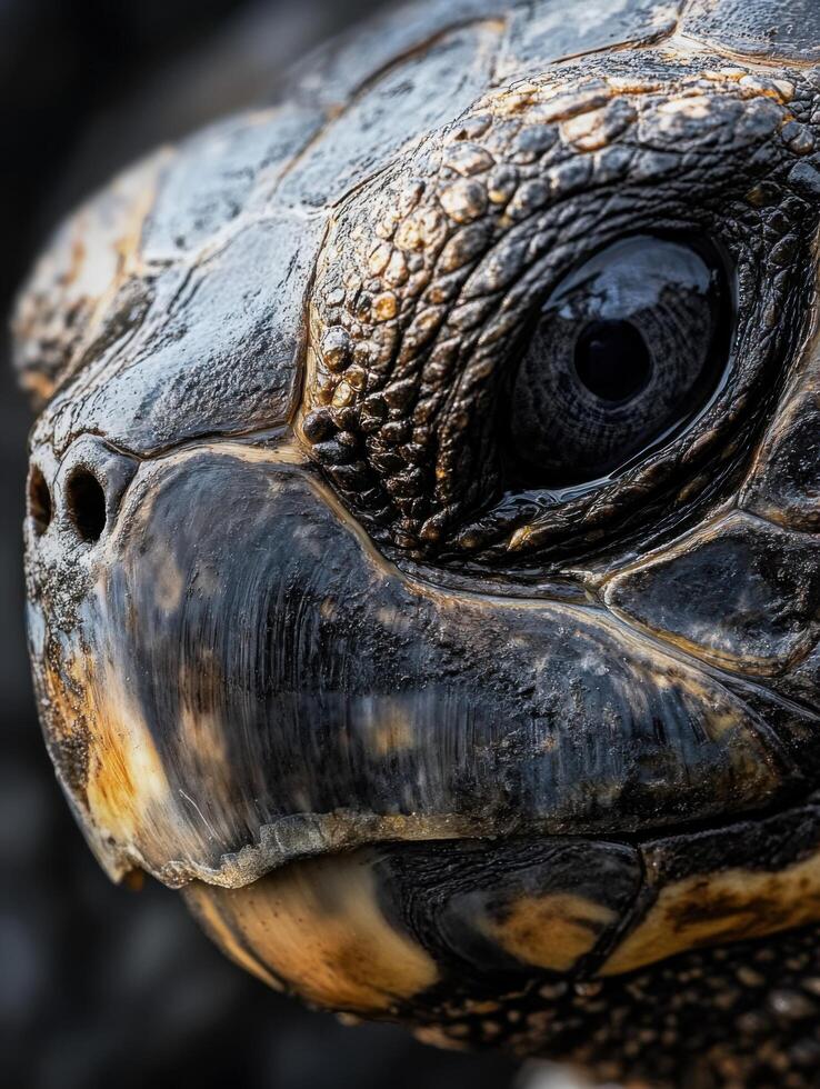 Detailed Patterns on Turtle Underwater photo