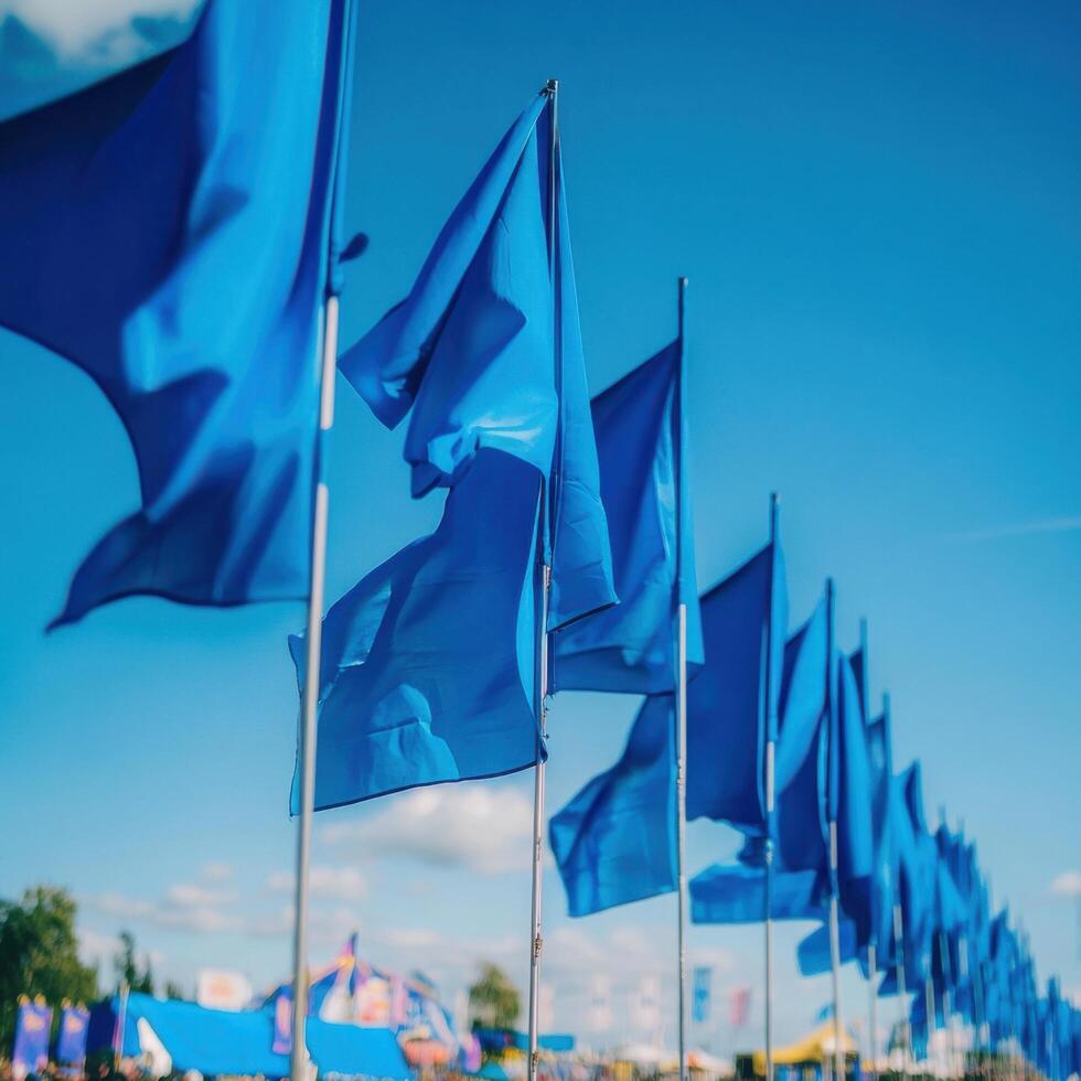 Cerulean Flags Fluttering at Open Fest photo