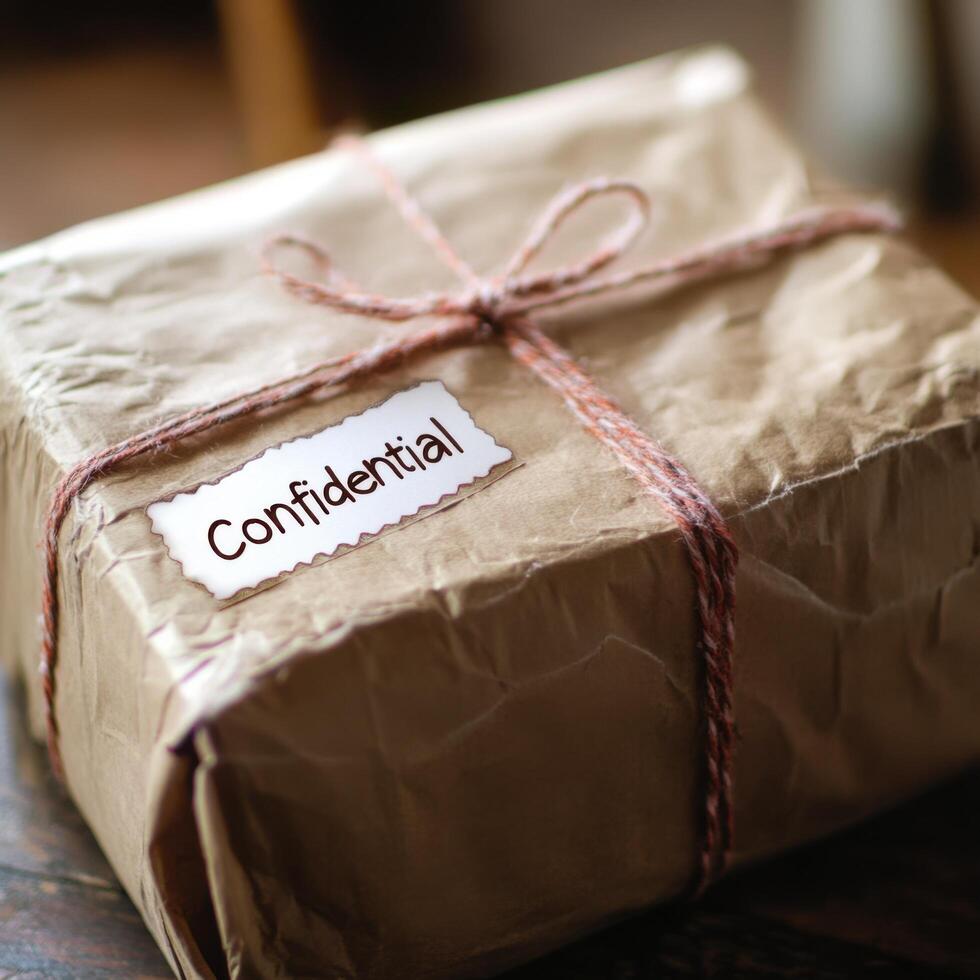 Wrapped Package Bearing Confidential Insignia photo