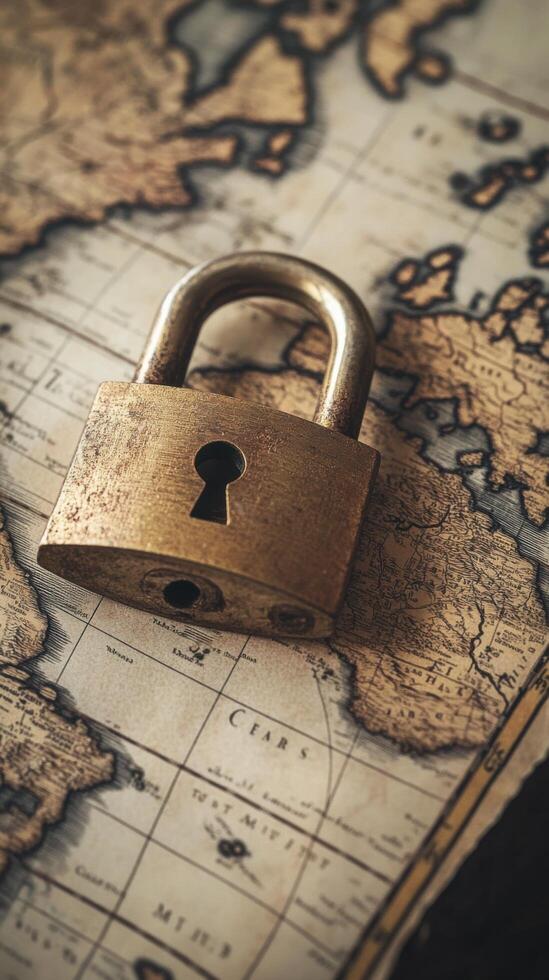 Map with Unlatched Lock photo