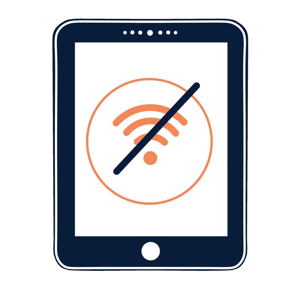 Visual representation of a no data error with devices and warning icons, suitable for tech troubleshooting content. vector