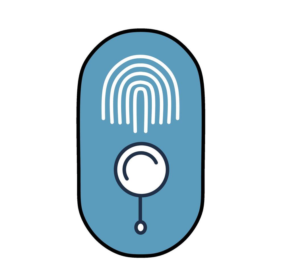 Mobile Biometric Security. Smartphone with face scanning interface for access. Clean outline style. Perfect for illustrating secure login. Confident, innovative setting vector