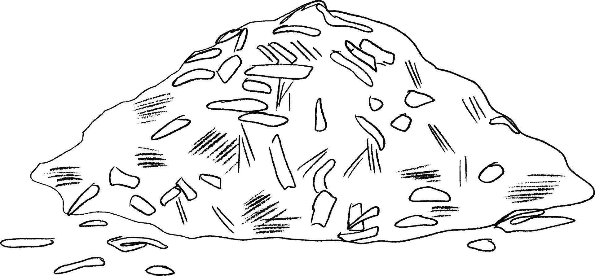 A Detailed Illustration Depicting a Rice Pile Set Against a Crisp White Background vector