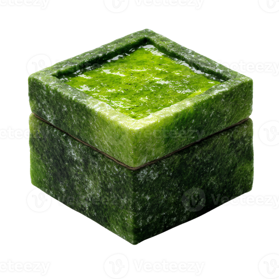 Fresh Green Herbal Paste in Square Container png