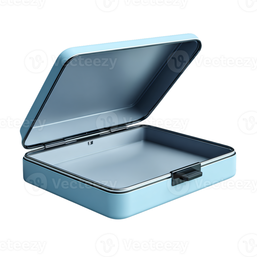 Open Blue Container for Food Storage with Smooth Interior and Sleek Design png