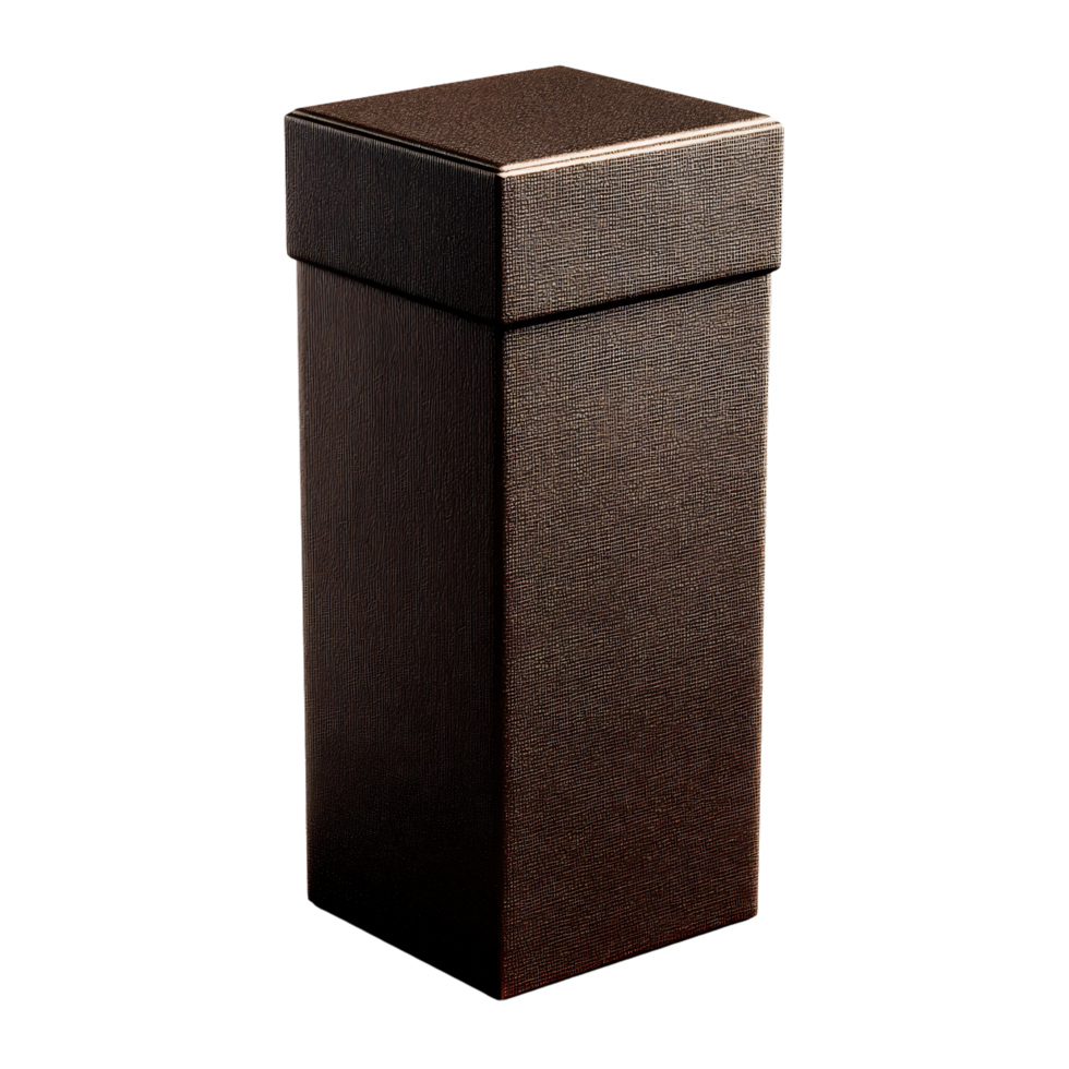 Elegant brown gift box with textured surface and removable lid for special occasions png