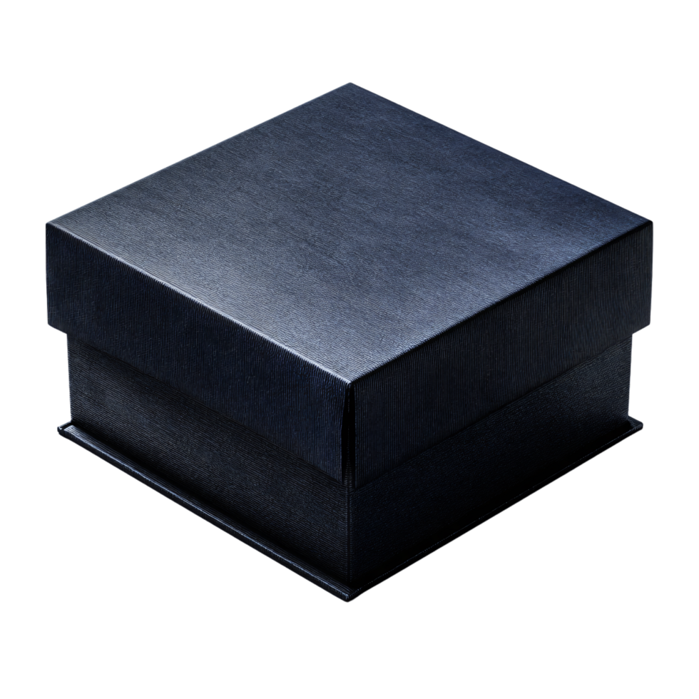 Elegant black gift box with a smooth matte finish for special occasions and presentations png