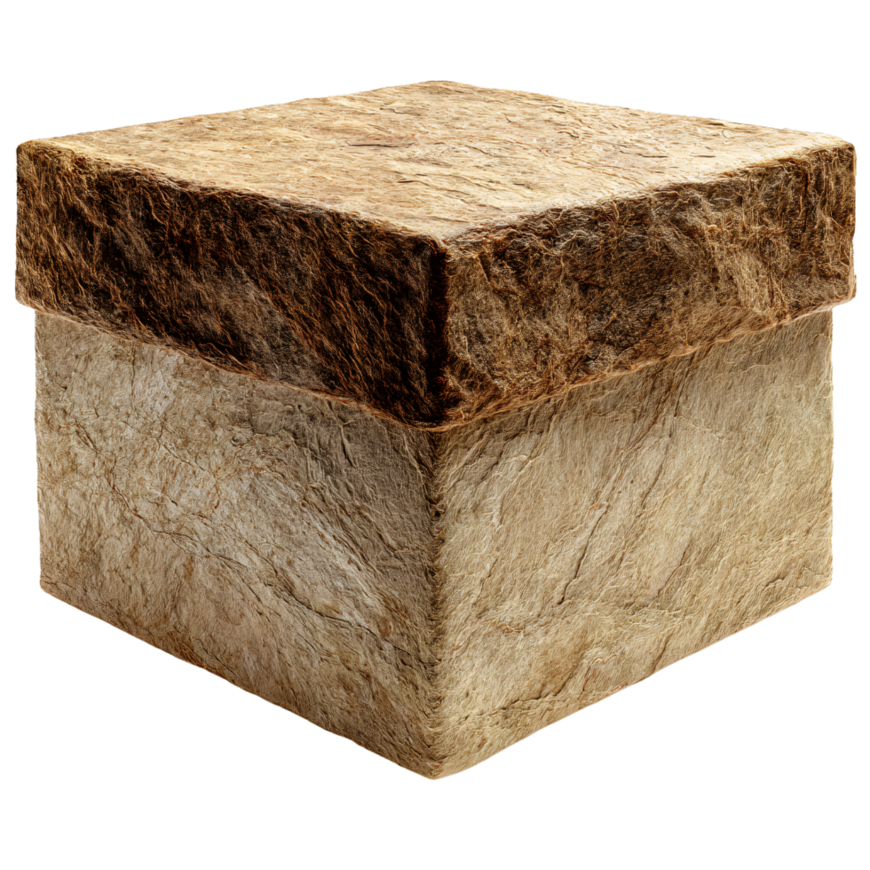 Textured Stone Box with Natural Appearance and Unique Surface Patterns png