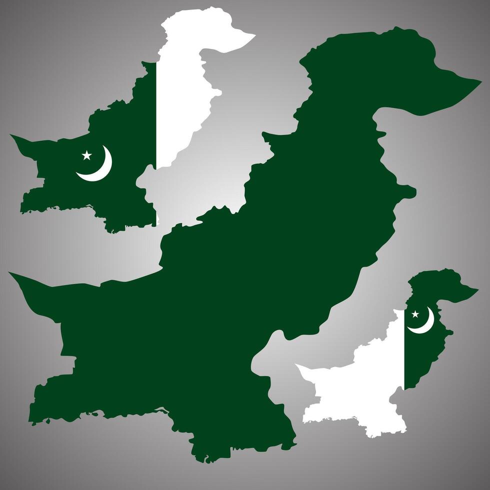 Realistic geopolitical google map of Pakistan. Pakistan realistic full map. Business map of Pakistan in national border. Territorial country of Islamic country Pakistan vector