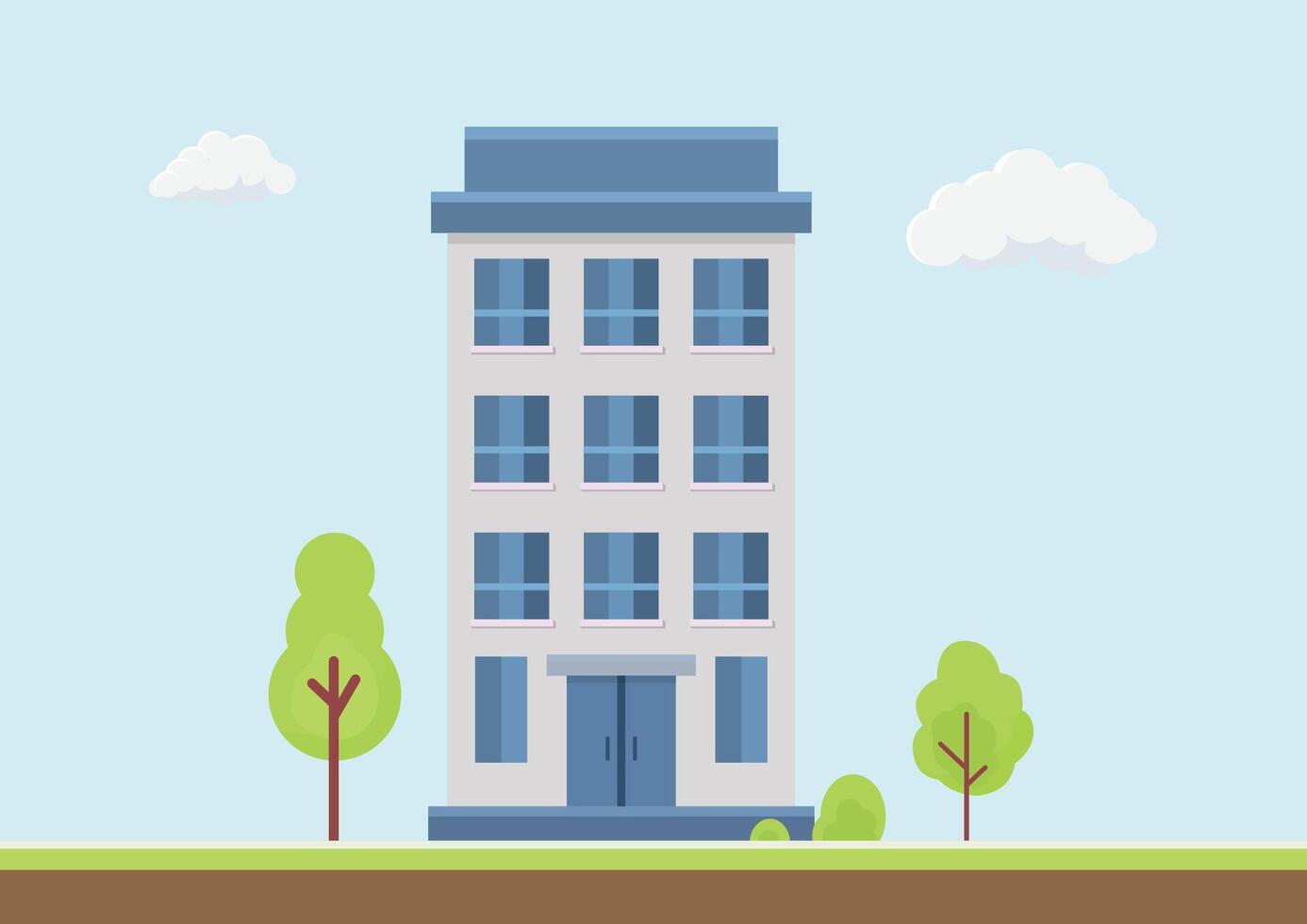 simple flat office or apartment building vector
