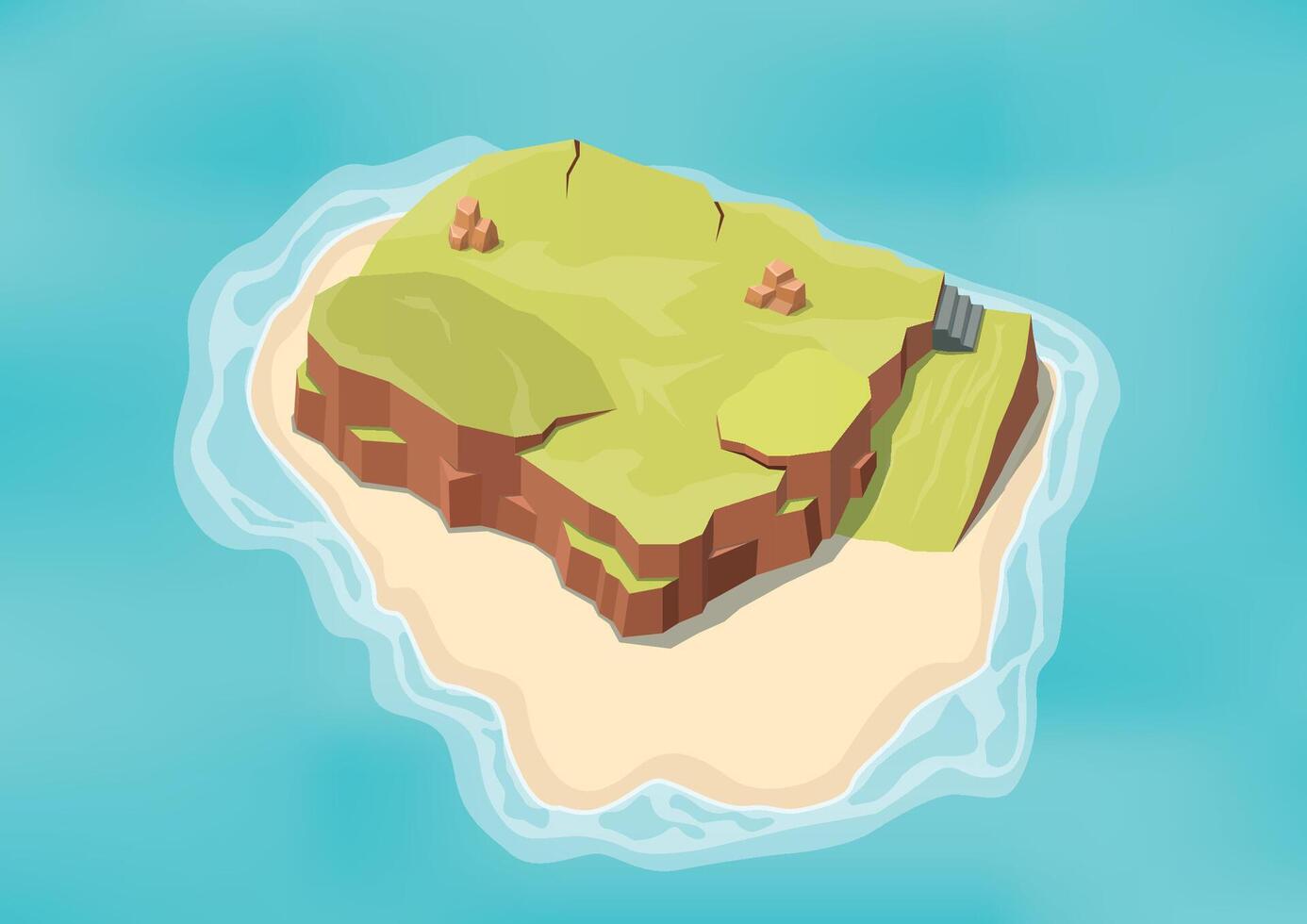 Beautiful isometric nature island on the ocean vector