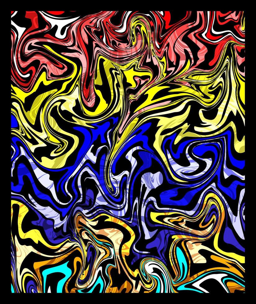 Colorful abstract fluid background. Dynamic liquid marble wave texture. Modern cover poster template. vector
