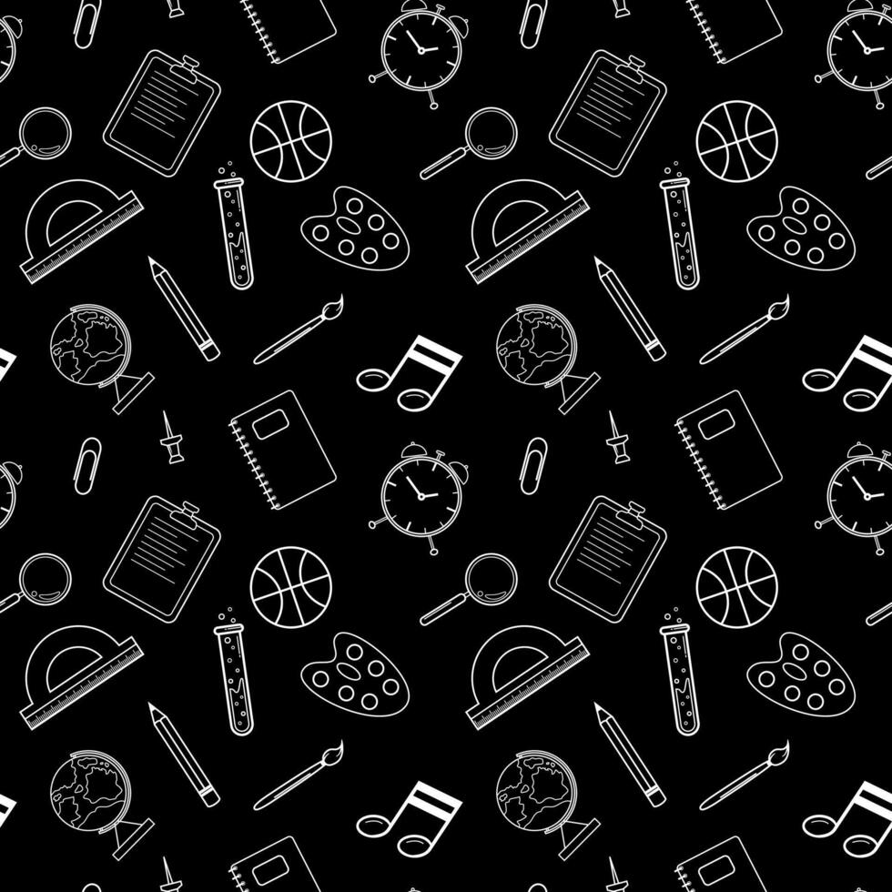 Back to school doodle seamless pattern. Hand drawn background with school supplies and creative elements. Back To School Background, Concept of school background. Seamless pattern with doodles. vector