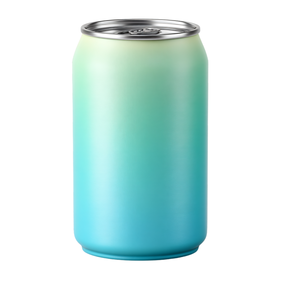 Vibrant Cool Color Gradient Beverage Can Mockup for Creative Projects png