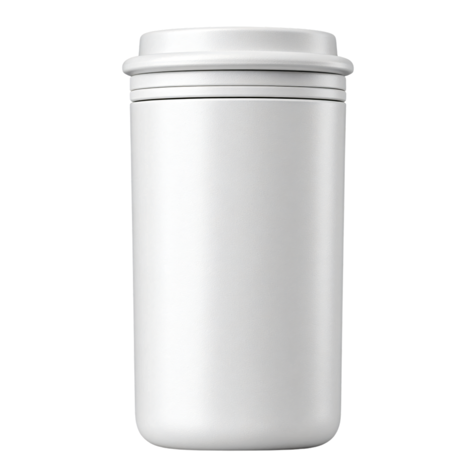 Stylish Minimalist White Ceramic Container with Lid for Home or Office Use png