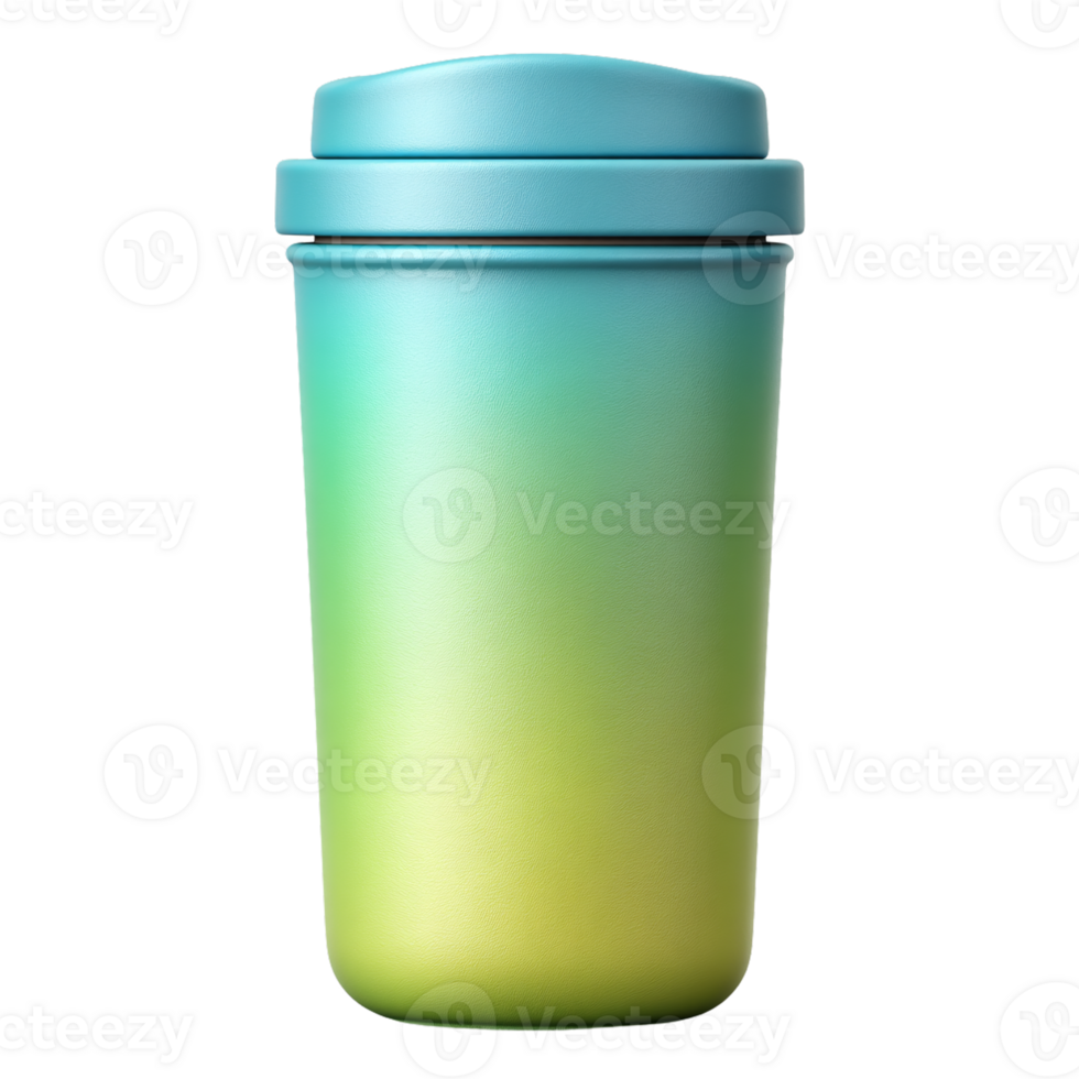 Vibrant Gradient Coffee Cup with Lid for Modern Beverage Enjoyment png