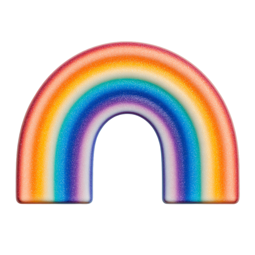 Colorful Rainbow Illustration with Vibrant Shades and Sparkles png