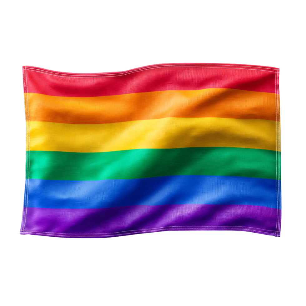 Vibrant Rainbow Flag Symbolizing Diversity and Inclusivity in Community png