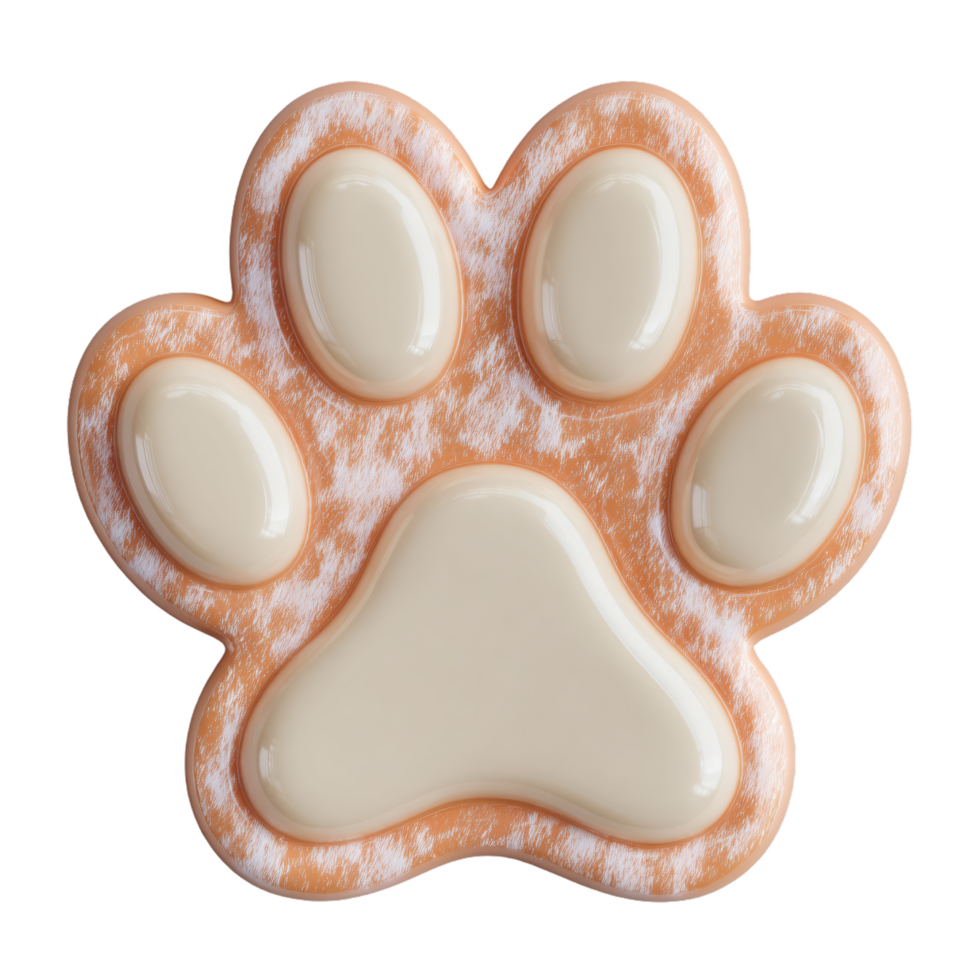 Cute Glossy Animal Paw Print with Soft Texture and Colors png