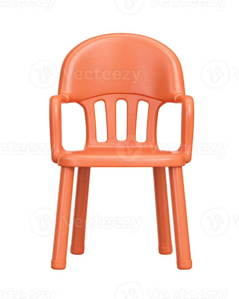 Bright Orange Plastic Chair for Kids with Comfortable Design png