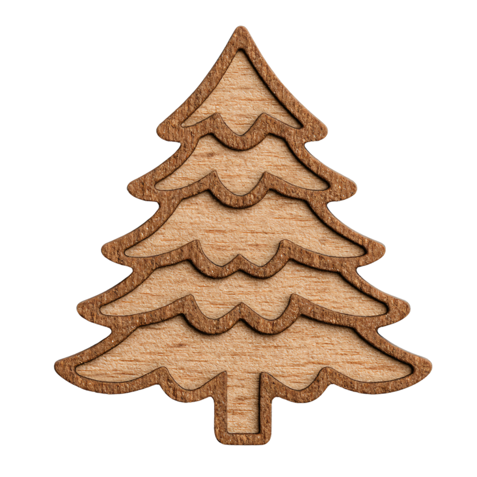 Wooden Christmas Tree Decoration for Festive Seasonal Decor png