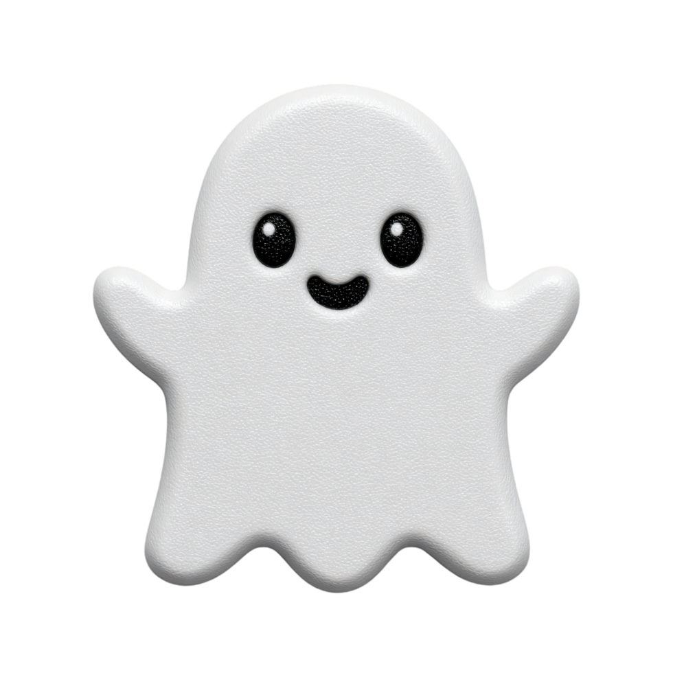 Cute Cartoon Ghost Icon with Smile for Halloween and Festive Themes png