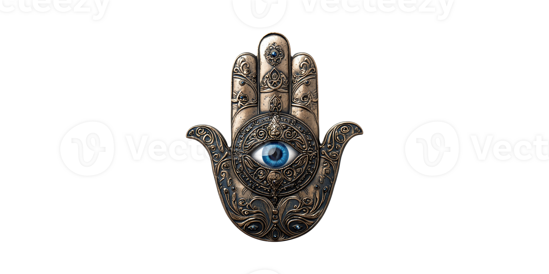 Hamsa Hand With Blue Eye Symbol. Protection And Spirituality In Intricate Design Isolated On Transparent Background png