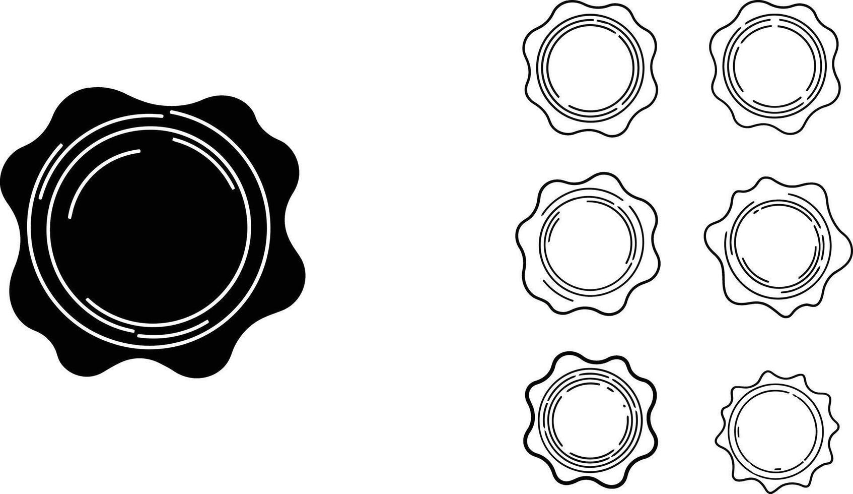 Seal illustrations in various playful poses and expressions black and white art vector