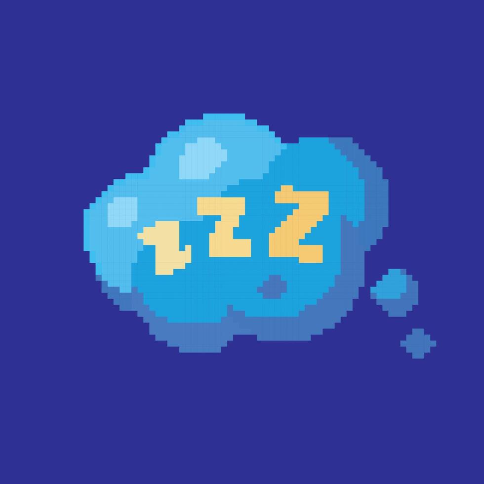 sleeping bubble pixel art vector