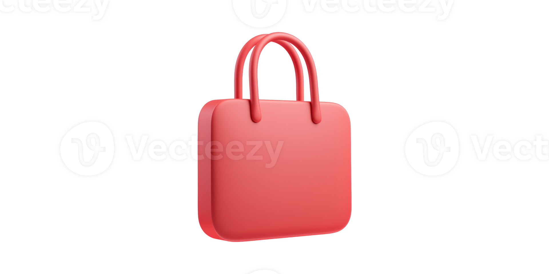 Red 3D Shopping Bag Icon. Symbol Of E-Commerce And Retail Shopping Isolated On Transparent Background png
