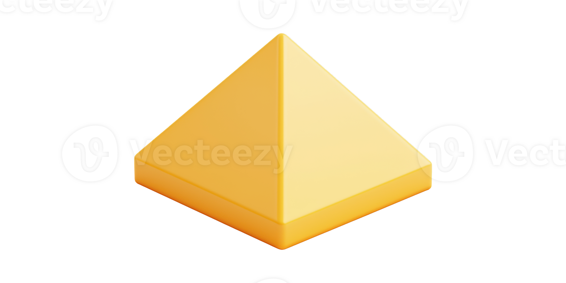 Yellow Pyramid Shape. Geometric Design And Abstract Art Concept Isolated On Transparent Background png