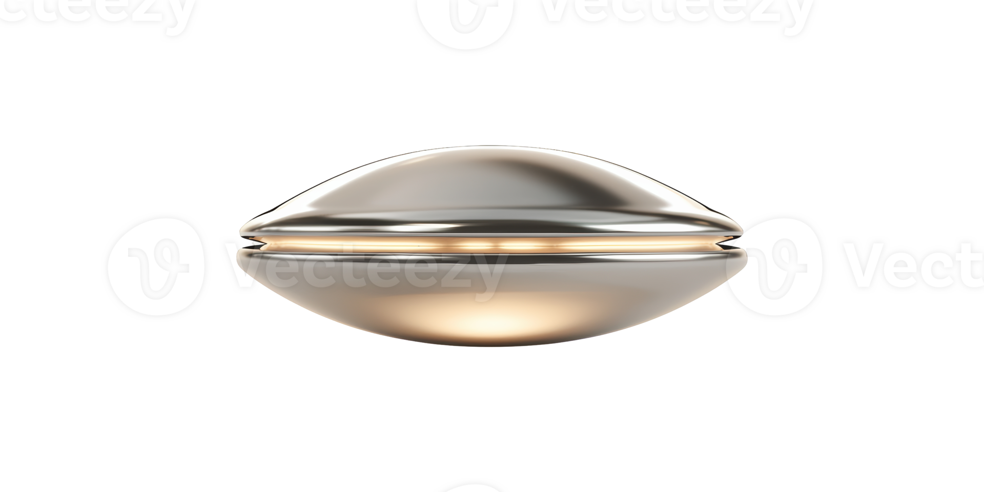 Futuristic Metallic Ufo-Shaped Object With Ambient Lighting. Modern Design And Innovation Concept Isolated On Transparent Background png