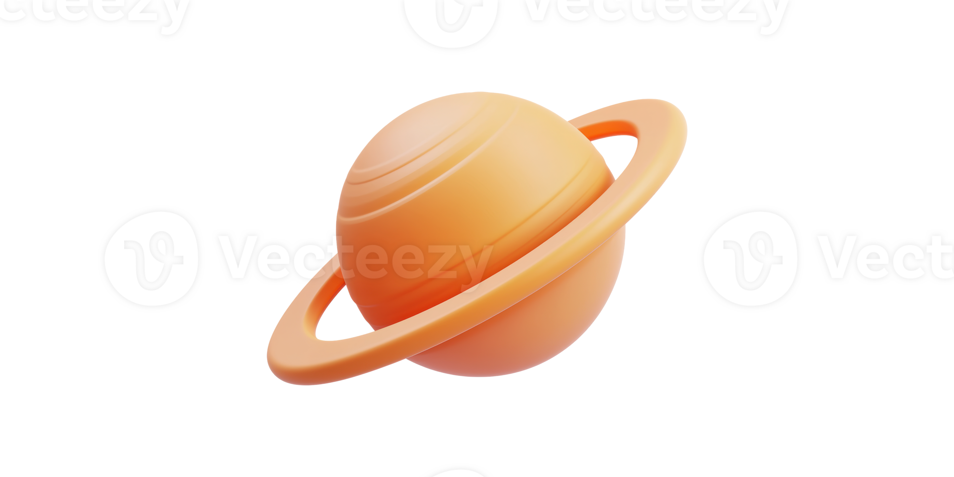 3D Illustration Of Saturn-Like Planet With Rings. Space Exploration And Astronomy Concept Isolated On Transparent Background png