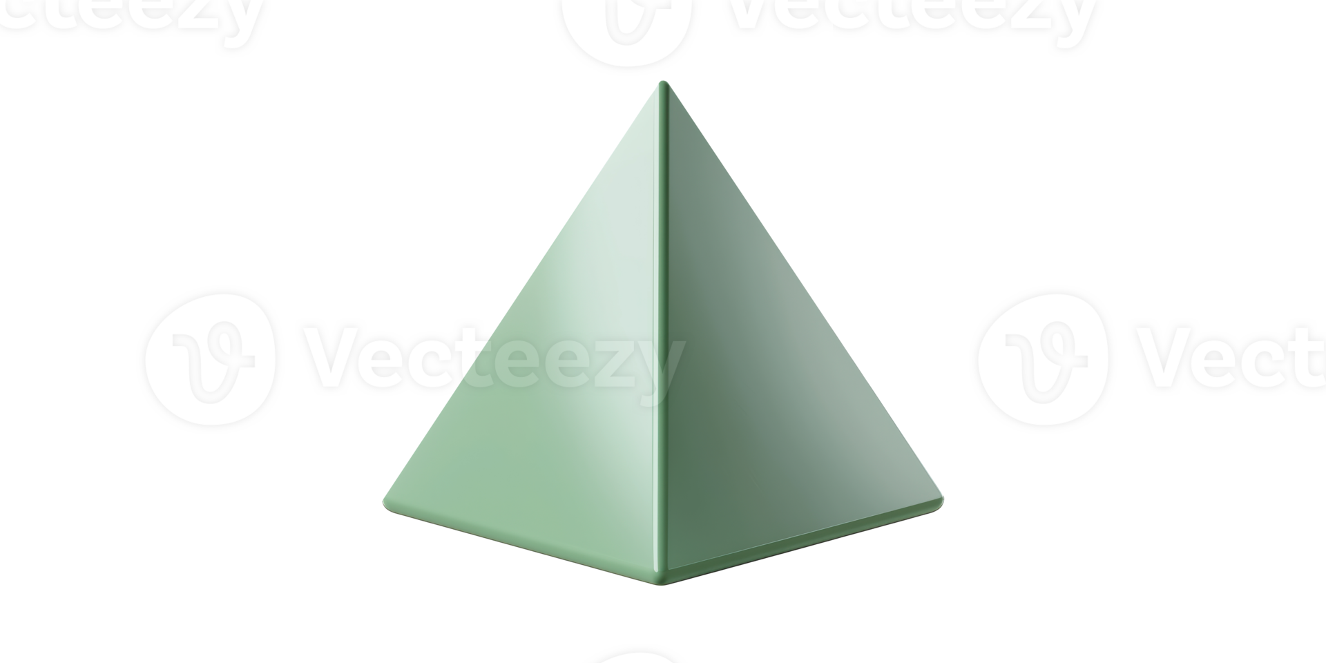 Green Geometric Pyramid. Minimalist Design And Modern Aesthetic Isolated On Transparent Background png